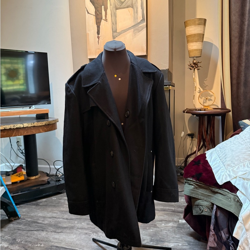 Men's Black Double-Breasted Coat by Marc NY